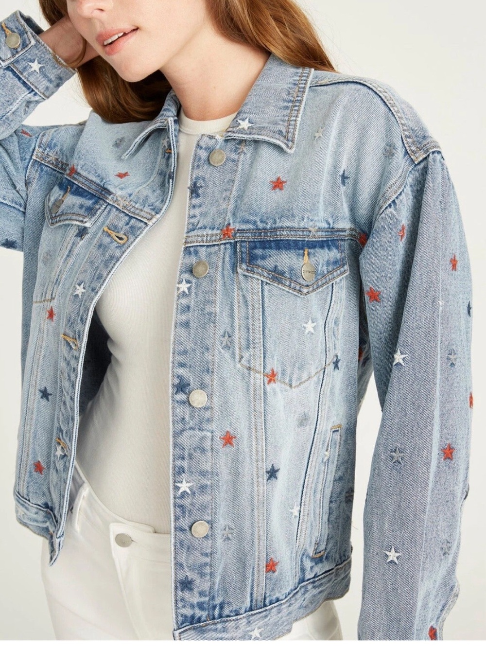 Driftwood X Free People X Embroidered Denim Jacket Starry Night Size 1X